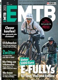 Titelbild der Ausgabe 2/2023 von EMTB. Diese Zeitschrift und viele weitere Sportmagazine als Abo oder epaper bei United Kiosk online kaufen.