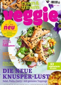 Titelbild der Ausgabe 2/2025 von essen & trinken Veggie. Diese Zeitschrift und viele weitere Kochzeitschriften und Backzeitschriften als Abo oder epaper bei United Kiosk online kaufen.