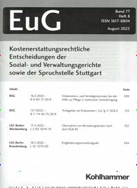 Titelbild der Ausgabe 8/2023 von EuG Kostenerstattungsrechtliche Entscheidungen. Diese Zeitschrift und viele weitere Jurazeitschriften und Zeitschriften für Verwaltung als Abo oder epaper bei United Kiosk online kaufen.