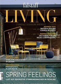 Titelbild der Ausgabe 1/2024 von falstaff Living Schweiz. Diese Zeitschrift und viele weitere Gartenzeitschriften und Wohnzeitschriften als Abo oder epaper bei United Kiosk online kaufen.