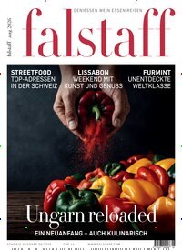 Titelbild der Ausgabe 6/2026 von falstaff Magazin Schweiz. Diese Zeitschrift und viele weitere Kochzeitschriften und Backzeitschriften als Abo oder epaper bei United Kiosk online kaufen.