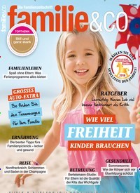 Titelbild der Ausgabe 7/2018 von familie & co. Diese Zeitschrift und viele weitere Elternzeitschriften und Tierzeitschriften als Abo oder epaper bei United Kiosk online kaufen.