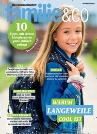 Titelbild der Ausgabe 9/2021 von familie & co. Diese Zeitschrift und viele weitere Elternzeitschriften und Tierzeitschriften als Abo oder epaper bei United Kiosk online kaufen.