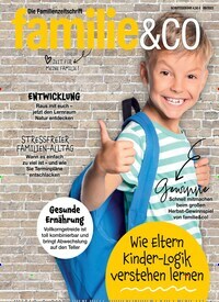 Titelbild der Ausgabe 9/2023 von familie & co. Diese Zeitschrift und viele weitere Elternzeitschriften und Tierzeitschriften als Abo oder epaper bei United Kiosk online kaufen.