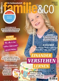 Titelbild der Ausgabe 11/2018 von familie & co. Diese Zeitschrift und viele weitere Elternzeitschriften und Tierzeitschriften als Abo oder epaper bei United Kiosk online kaufen.
