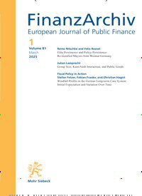 Titelbild der Ausgabe 1/2025 von FinanzArchiv (FA). Diese Zeitschrift und viele weitere Businessmagazine als Abo oder epaper bei United Kiosk online kaufen.