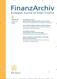 Titelbild der Ausgabe 4/2025 von FinanzArchiv (FA). Diese Zeitschrift und viele weitere Businessmagazine als Abo oder epaper bei United Kiosk online kaufen.