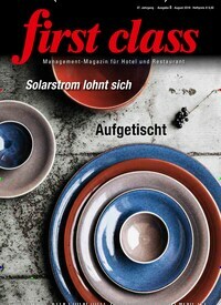 Titelbild der Ausgabe 8/2019 von first class. Diese Zeitschrift und viele weitere Gastronomiezeitschriften, Fashionmagazine, Beautymagazine als Abo oder epaper bei United Kiosk online kaufen.