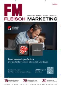 Titelbild der Ausgabe 3/2026 von Fleisch Marketing. Diese Zeitschrift und viele weitere Gastronomiezeitschriften, Fashionmagazine, Beautymagazine als Abo oder epaper bei United Kiosk online kaufen.