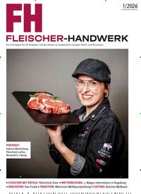 Titelbild der Ausgabe 1/2026 von Fleischer-Handwerk. Diese Zeitschrift und viele weitere Gastronomiezeitschriften, Fashionmagazine, Beautymagazine als Abo oder epaper bei United Kiosk online kaufen.