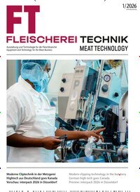 Titelbild der Ausgabe 1/2026 von Fleischerei Technik - Meat Technology. Diese Zeitschrift und viele weitere Gastronomiezeitschriften, Fashionmagazine, Beautymagazine als Abo oder epaper bei United Kiosk online kaufen.