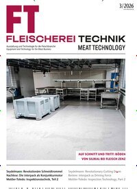 Titelbild der Ausgabe 3/2026 von Fleischerei Technik - Meat Technology. Diese Zeitschrift und viele weitere Gastronomiezeitschriften, Fashionmagazine, Beautymagazine als Abo oder epaper bei United Kiosk online kaufen.