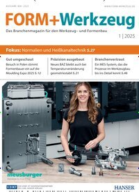 Titelbild der Ausgabe 1/2025 von FORM + Werkzeug. Diese Zeitschrift und viele weitere Industriemagazine und Handwerkmagazine als Abo oder epaper bei United Kiosk online kaufen.