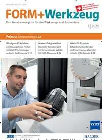 Titelbild der Ausgabe 3/2025 von FORM + Werkzeug. Diese Zeitschrift und viele weitere Industriemagazine und Handwerkmagazine als Abo oder epaper bei United Kiosk online kaufen.