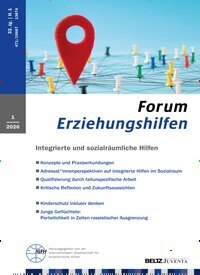 Titelbild der Ausgabe 1/2026 von Forum Erziehungshilfen. Diese Zeitschrift und viele weitere Zeitschriften für Pädagogik als Abo oder epaper bei United Kiosk online kaufen.