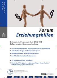 Titelbild der Ausgabe 2/2025 von Forum Erziehungshilfen. Diese Zeitschrift und viele weitere Zeitschriften für Pädagogik als Abo oder epaper bei United Kiosk online kaufen.