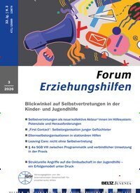 Titelbild der Ausgabe 3/2026 von Forum Erziehungshilfen. Diese Zeitschrift und viele weitere Zeitschriften für Pädagogik als Abo oder epaper bei United Kiosk online kaufen.