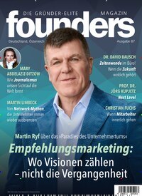 Titelbild der Ausgabe 87/2026 von founders magazin. Diese Zeitschrift und viele weitere Wirtschaftsmagazine und Politikmagazine als Abo oder epaper bei United Kiosk online kaufen.