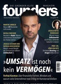Titelbild der Ausgabe 90/2026 von founders magazin. Diese Zeitschrift und viele weitere Wirtschaftsmagazine und Politikmagazine als Abo oder epaper bei United Kiosk online kaufen.