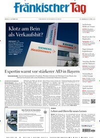 Titelbild der Ausgabe 214/2025 von Fränkischer Tag Forchheim. Diese Zeitschrift und viele weitere Zeitungsabos als Abo oder epaper bei United Kiosk online kaufen.