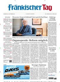 Titelbild der Ausgabe 221/2026 von Fränkischer Tag Haßberge. Diese Zeitschrift und viele weitere Zeitungsabos als Abo oder epaper bei United Kiosk online kaufen.