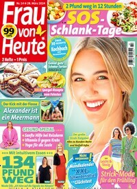 Titelbild der Ausgabe 14/2024 von Frau von heute. Diese Zeitschrift und viele weitere Frauenzeitschriften als Abo oder epaper bei United Kiosk online kaufen.