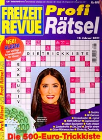 Titelbild der Ausgabe 408/2021 von Freizeit Revue - Profi Rätsel. Diese Zeitschrift und viele weitere Groschenromane und Rätselhefte als Abo oder epaper bei United Kiosk online kaufen.