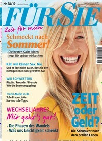 Titelbild der Ausgabe 19/2019 von Für Sie. Diese Zeitschrift und viele weitere Frauenzeitschriften als Abo oder epaper bei United Kiosk online kaufen.