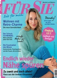 Titelbild der Ausgabe 24/2019 von Für Sie. Diese Zeitschrift und viele weitere Frauenzeitschriften als Abo oder epaper bei United Kiosk online kaufen.