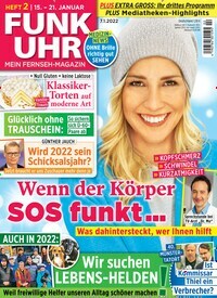 Titelbild der Ausgabe 2/2022 von Funk Uhr. Diese Zeitschrift und viele weitere Programmzeitschriften als Abo oder epaper bei United Kiosk online kaufen.
