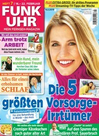 Titelbild der Ausgabe 7/2019 von Funk Uhr. Diese Zeitschrift und viele weitere Programmzeitschriften als Abo oder epaper bei United Kiosk online kaufen.