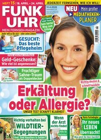 Titelbild der Ausgabe 15/2026 von Funk Uhr. Diese Zeitschrift und viele weitere Programmzeitschriften als Abo oder epaper bei United Kiosk online kaufen.