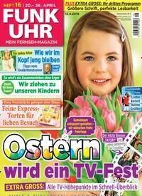 Titelbild der Ausgabe 16/2019 von Funk Uhr. Diese Zeitschrift und viele weitere Programmzeitschriften als Abo oder epaper bei United Kiosk online kaufen.