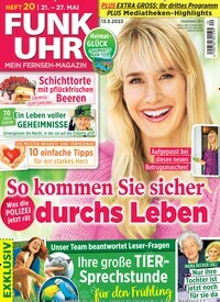 Titelbild der Ausgabe 20/2022 von Funk Uhr. Diese Zeitschrift und viele weitere Programmzeitschriften als Abo oder epaper bei United Kiosk online kaufen.