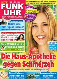 Titelbild der Ausgabe 21/2019 von Funk Uhr. Diese Zeitschrift und viele weitere Programmzeitschriften als Abo oder epaper bei United Kiosk online kaufen.