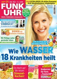 Titelbild der Ausgabe 21/2022 von Funk Uhr. Diese Zeitschrift und viele weitere Programmzeitschriften als Abo oder epaper bei United Kiosk online kaufen.