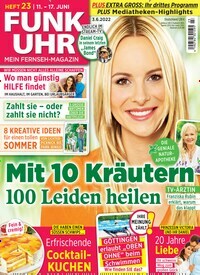 Titelbild der Ausgabe 23/2022 von Funk Uhr. Diese Zeitschrift und viele weitere Programmzeitschriften als Abo oder epaper bei United Kiosk online kaufen.