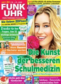 Titelbild der Ausgabe 24/2019 von Funk Uhr. Diese Zeitschrift und viele weitere Programmzeitschriften als Abo oder epaper bei United Kiosk online kaufen.