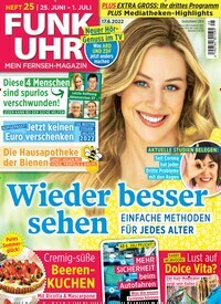 Titelbild der Ausgabe 25/2022 von Funk Uhr. Diese Zeitschrift und viele weitere Programmzeitschriften als Abo oder epaper bei United Kiosk online kaufen.