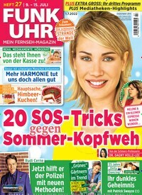 Titelbild der Ausgabe 27/2022 von Funk Uhr. Diese Zeitschrift und viele weitere Programmzeitschriften als Abo oder epaper bei United Kiosk online kaufen.