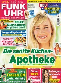 Titelbild der Ausgabe 27/2025 von Funk Uhr. Diese Zeitschrift und viele weitere Programmzeitschriften als Abo oder epaper bei United Kiosk online kaufen.