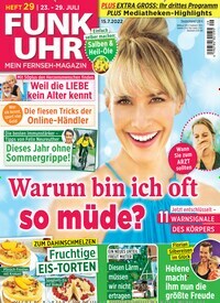 Titelbild der Ausgabe 29/2022 von Funk Uhr. Diese Zeitschrift und viele weitere Programmzeitschriften als Abo oder epaper bei United Kiosk online kaufen.