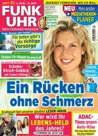 Titelbild der Ausgabe 31/2025 von Funk Uhr. Diese Zeitschrift und viele weitere Programmzeitschriften als Abo oder epaper bei United Kiosk online kaufen.