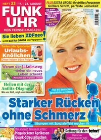 Titelbild der Ausgabe 33/2019 von Funk Uhr. Diese Zeitschrift und viele weitere Programmzeitschriften als Abo oder epaper bei United Kiosk online kaufen.