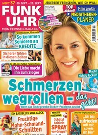 Titelbild der Ausgabe 37/2026 von Funk Uhr. Diese Zeitschrift und viele weitere Programmzeitschriften als Abo oder epaper bei United Kiosk online kaufen.