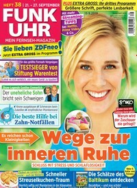 Titelbild der Ausgabe 38/2019 von Funk Uhr. Diese Zeitschrift und viele weitere Programmzeitschriften als Abo oder epaper bei United Kiosk online kaufen.