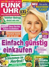 Titelbild der Ausgabe 38/2025 von Funk Uhr. Diese Zeitschrift und viele weitere Programmzeitschriften als Abo oder epaper bei United Kiosk online kaufen.
