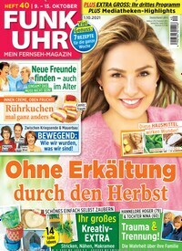 Titelbild der Ausgabe 40/2021 von Funk Uhr. Diese Zeitschrift und viele weitere Programmzeitschriften als Abo oder epaper bei United Kiosk online kaufen.