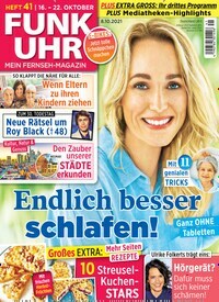 Titelbild der Ausgabe 41/2021 von Funk Uhr. Diese Zeitschrift und viele weitere Programmzeitschriften als Abo oder epaper bei United Kiosk online kaufen.