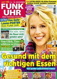 Titelbild der Ausgabe 45/2019 von Funk Uhr. Diese Zeitschrift und viele weitere Programmzeitschriften als Abo oder epaper bei United Kiosk online kaufen.